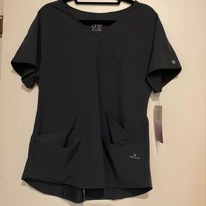 Barco one Wellness scrub top. Steel grey size large.